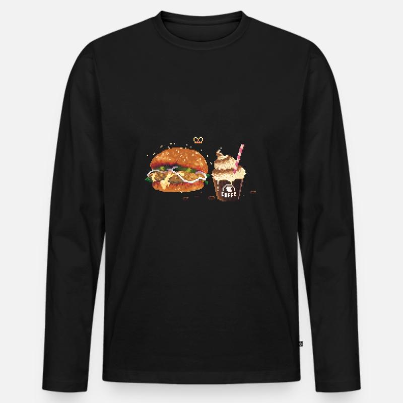 MIAM MIAM - Männer Premium Bio Langarmshirt - Schwarz