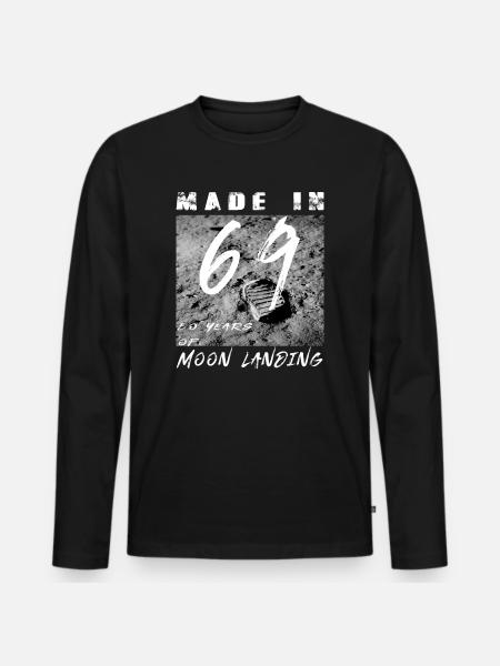 Made in 69 Geboren in 1969 - Männer Premium Bio Langarmshirt - Schwarz
