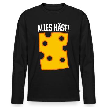 Alles Käse Coole Geschenkideen - Männer Premium Bio Langarmshirt - Schwarz - Vorne - Nico (187cm)