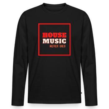 House Music - Männer Premium Bio Langarmshirt - Schwarz - Vorne - Nico (187cm)