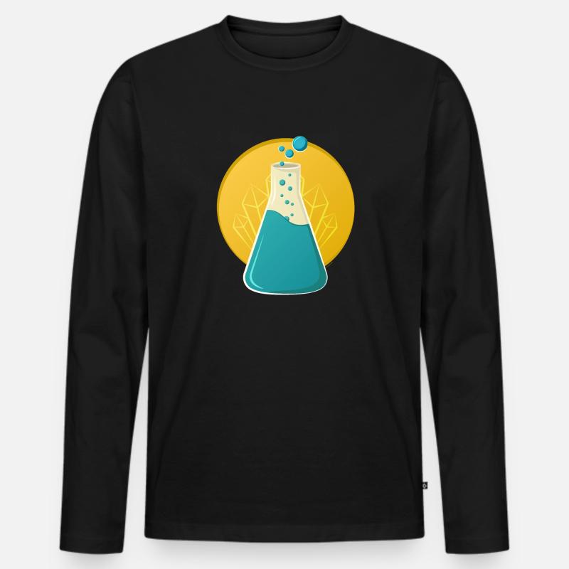 Blauer Himmel - Männer Premium Bio Langarmshirt - Schwarz