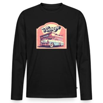 Classic 50s - Men's Premium Organic Long Sleeve Shirt - black - Front - Nico (187cm)