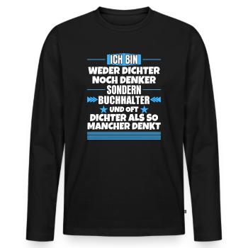 Ni poètes, ni penseurs, mais non poètes - T-shirt manches longues Premium bio Homme - noir - Devant - Nico (187cm)