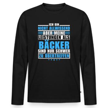 Unmatched performance as a baker - Men's Premium Organic Long Sleeve Shirt - black - Front - Nico (187cm)