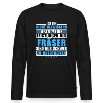 Unsurpassed performance as a cutter - Men's Premium Organic Long Sleeve Shirt - black - Front - Nico (187cm)