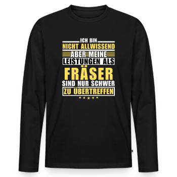 Unsurpassed performance as a cutter - Men's Premium Organic Long Sleeve Shirt - black - Front - Nico (187cm)
