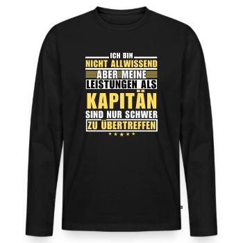 Des performances inégalées en tant que capitaine - T-shirt manches longues Premium bio Homme - noir - Devant - Nico (187cm)