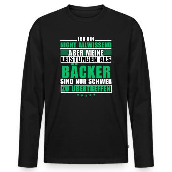 Unmatched performance as a baker - Men's Premium Organic Long Sleeve Shirt - black - Front - Nico (187cm)