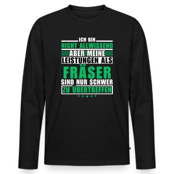 Des performances inégalées en tant que cutter - T-shirt manches longues Premium bio Homme - noir - Devant - Nico (187cm)