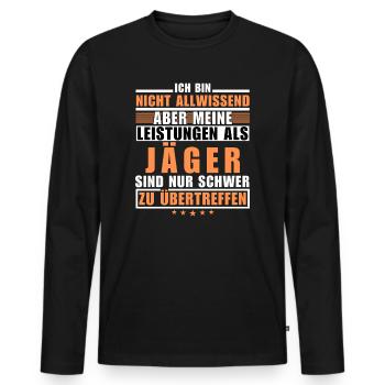 Des performances inégalées en tant que chasseur - T-shirt manches longues Premium bio Homme - noir - Devant - Nico (187cm)