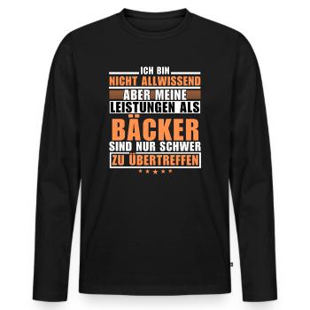 Des performances inégalées en tant que boulanger - T-shirt manches longues Premium bio Homme - noir - Devant - Nico (187cm)
