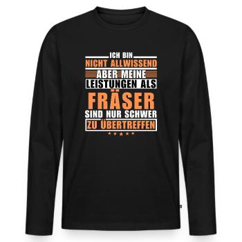 Des performances inégalées en tant que cutter - T-shirt manches longues Premium bio Homme - noir - Devant - Nico (187cm)