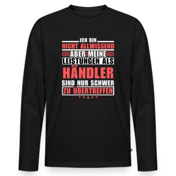 Des performances inégalées en tant que trader - T-shirt manches longues Premium bio Homme - noir - Devant - Nico (187cm)