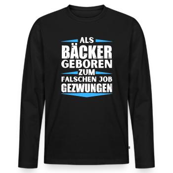 Baker a décroché le mauvais emploi - T-shirt manches longues Premium bio Homme - noir - Devant - Nico (187cm)