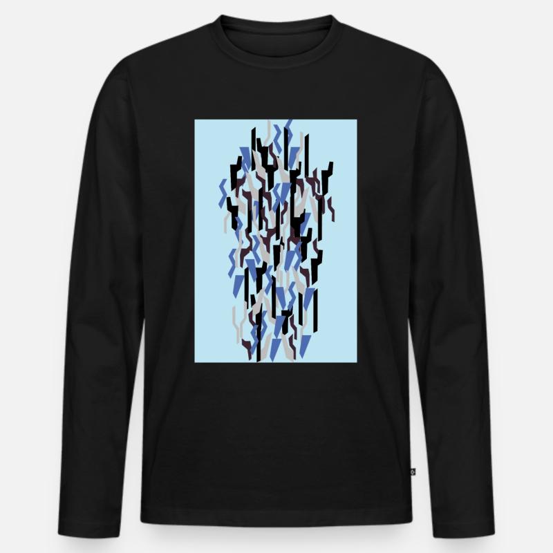 Camouflage Kunst Hellblau Gaming - Männer Premium Bio Langarmshirt - Schwarz