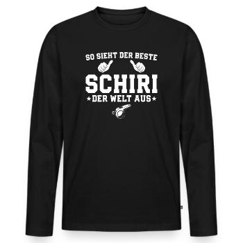 Bester Schiri der Welt - Schiedsrichter - Männer Premium Bio Langarmshirt - Schwarz - Vorne - Nico (187cm)
