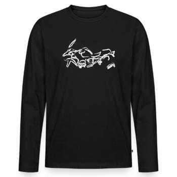 R1200GS K51 - Rusty Calli WS - Men's Premium Organic Long Sleeve Shirt - black - Front - Nico (187cm)