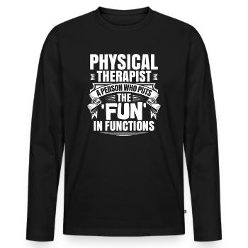 Physiotherapie Physiotherapeut Physiotherapeutin - Männer Premium Bio Langarmshirt - Schwarz - Vorne - Nico (187cm)