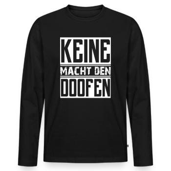 Keine Macht den doofen Liebe Frieden Freiheit - Männer Premium Bio Langarmshirt - Schwarz - Vorne - Nico (187cm)