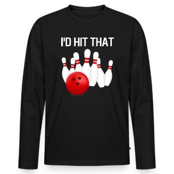 Bowling Joueur de Bowling Cadeau sportif Drôle Bowling - T-shirt manches longues Premium bio Homme - noir - Devant - Nico (187cm)