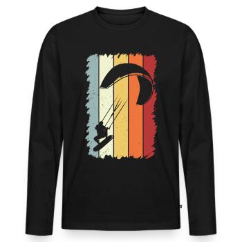 Kitesurfer Kitesurf Kitesurf - T-shirt manches longues Premium bio Homme - noir - Devant - Nico (187cm)