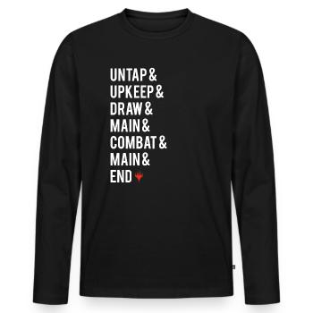 Magic: The Gathering Game Move Phases White - Men's Premium Organic Long Sleeve Shirt - black - Front - Nico (187cm)