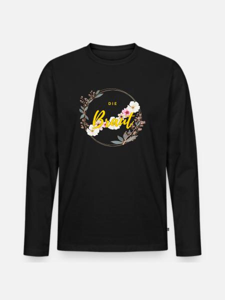 Die Braut - Männer Premium Bio Langarmshirt - Schwarz