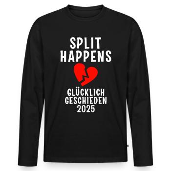 Glücklich geschieden 2025 Scheidung - Männer Premium Bio Langarmshirt - Schwarz - Vorne - Nico (187cm)