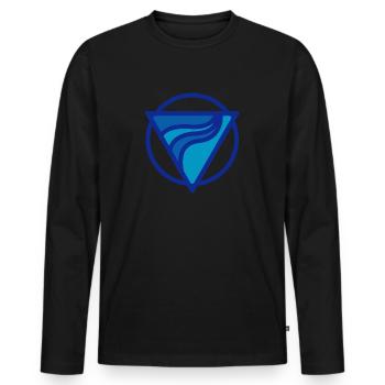 ÉLÉMENT EAU - T-shirt manches longues Premium bio Homme - noir - Devant - Nico (187cm)
