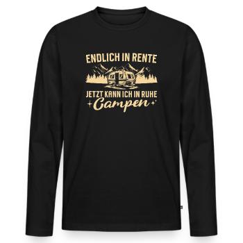 Rente In Ruhe Campen Wohnwagen Rentner - Männer Premium Bio Langarmshirt - Schwarz - Vorne - Nico (187cm)