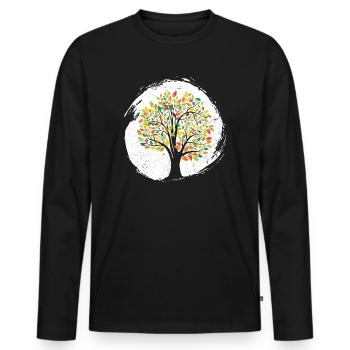 Tree of Life | Nature forest leaves tree branches life - Men's Premium Organic Long Sleeve Shirt - black - Front - Nico (187cm)