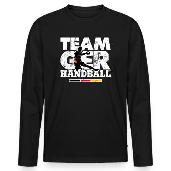 HANDBALL EM TEAM GERMANY - Männer Premium Bio Langarmshirt - Schwarz - Vorne - Nico (187cm)
