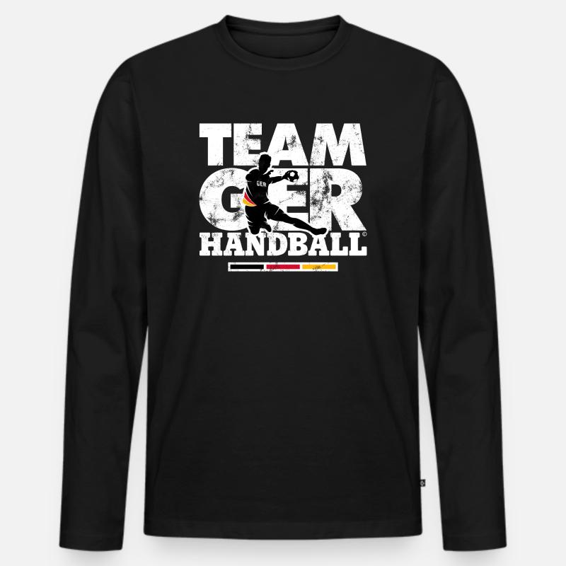 HANDBALL EM TEAM GERMANY - Männer Premium Bio Langarmshirt - Schwarz