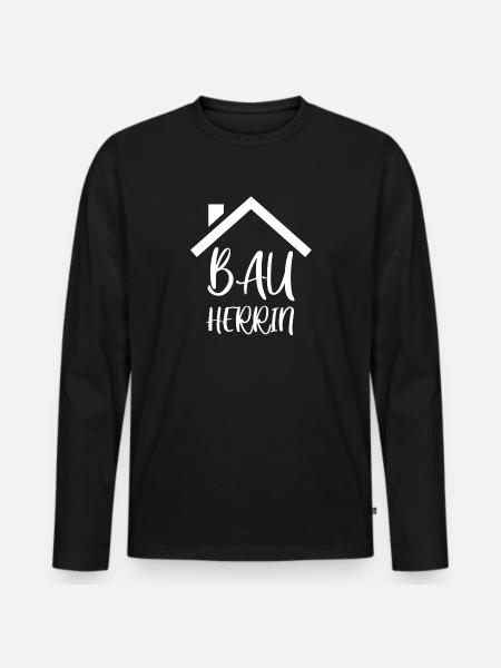 Bauherrin - Männer Premium Bio Langarmshirt - Schwarz