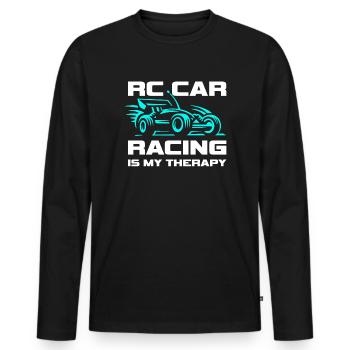 Modellauto fahren ist meine Therapie RC Buggy - Männer Premium Bio Langarmshirt - Schwarz - Vorne - Nico (187cm)
