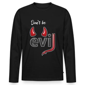 Don't be evil - Devil's Horns - Men's Premium Organic Long Sleeve Shirt - black - Front - Nico (187cm)