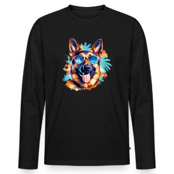 Deutscher Schäferhund - Männer Premium Bio Langarmshirt - Schwarz - Vorne - Nico (187cm)