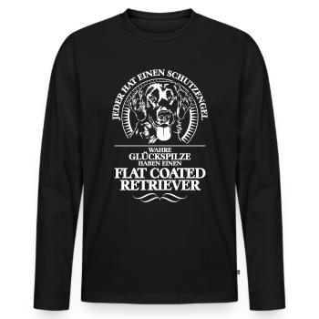 FLAT COATED RETRIEVER Schutzengel Wilsigns Hunde - Männer Premium Bio Langarmshirt - Schwarz - Vorne - Nico (187cm)