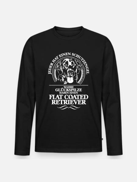 FLAT COATED RETRIEVER Schutzengel Wilsigns Hunde - Männer Premium Bio Langarmshirt - Schwarz