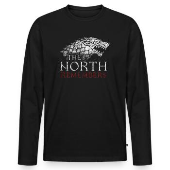 Game Of Thrones The North Remembers - Men's Premium Organic Long Sleeve Shirt - black - Front - Nico (187cm)