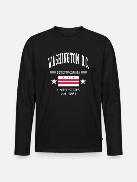 Washington DC - Men's Premium Organic Long Sleeve Shirt - black