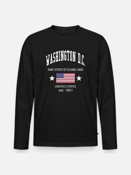 Washington DC - Men's Premium Organic Long Sleeve Shirt - black