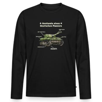 Anatomie eines Deutschen Panzers Bundeswehr Panzer - Männer Premium Bio Langarmshirt - Schwarz - Vorne - Nico (187cm)