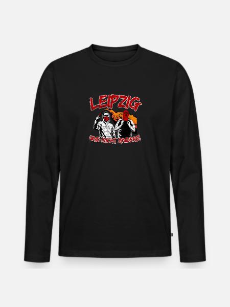 Leipzig und nicht anders UPDATE - Männer Premium Bio Langarmshirt - Schwarz