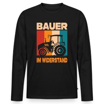 Landwirt Demo Bauer Im Widerstand Landwirtschaft - Männer Premium Bio Langarmshirt - Schwarz - Vorne - Nico (187cm)