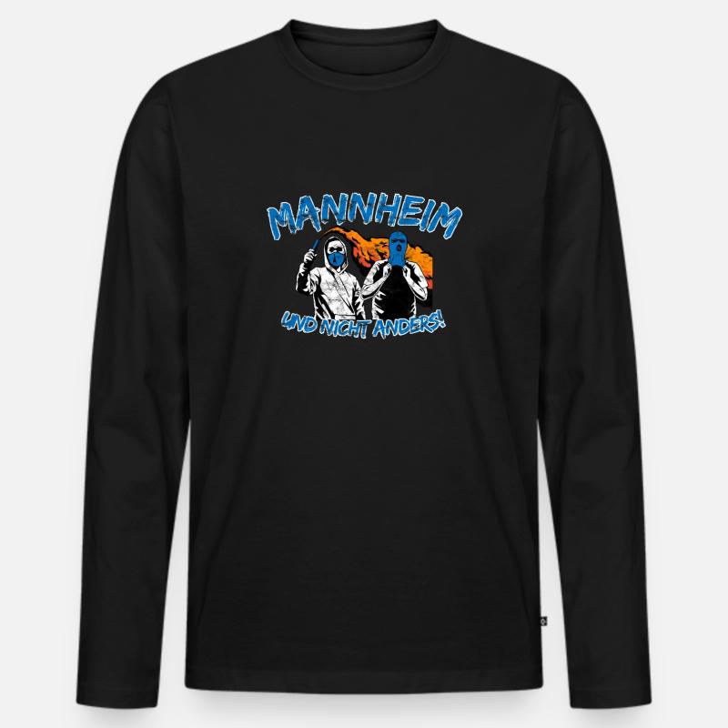Mannheim und nicht anders UPDATE - Männer Premium Bio Langarmshirt - Schwarz