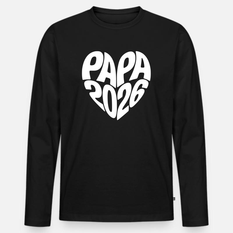 Papa 2026 - Männer Premium Bio Langarmshirt - Schwarz