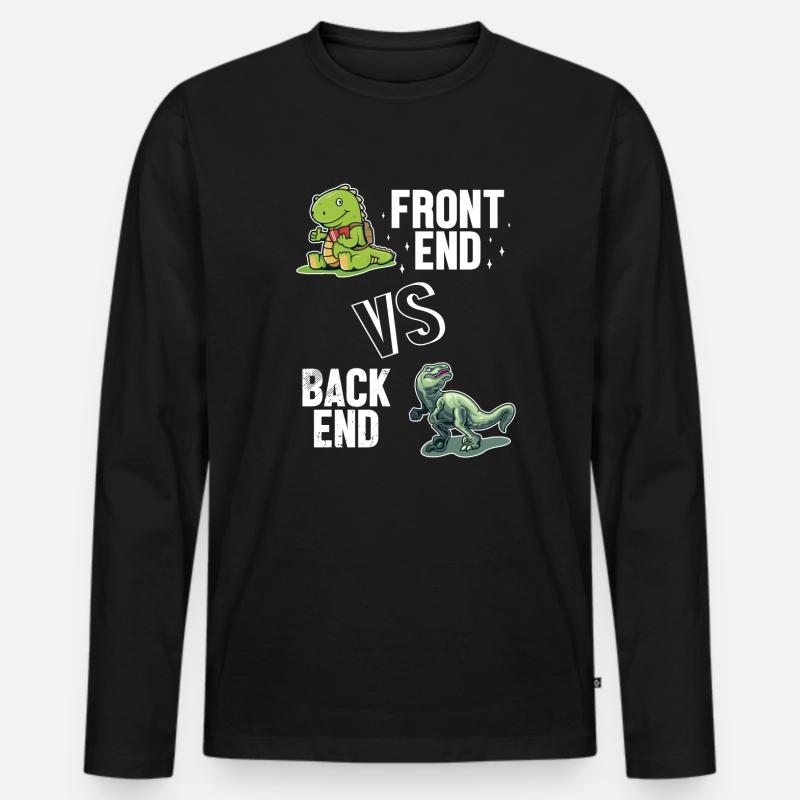Frontend vs. Backend Developer Developer Coder Männer Premium Bio Langarmshirt