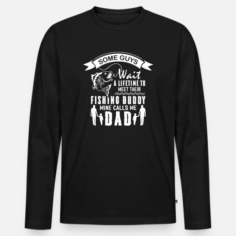 Fishing Dads - Männer Premium Bio Langarmshirt - Schwarz