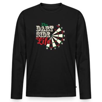 Dart The Dart side of Life Dartscheibe Dartboard - Men's Premium Organic Long Sleeve Shirt - black - Front - Nico (187cm)